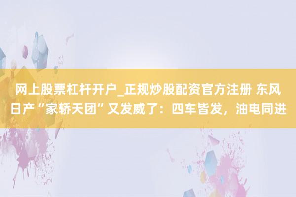 网上股票杠杆开户_正规炒股配资官方注册 东风日产“家轿天团”又发威了：四车皆发，油电同进